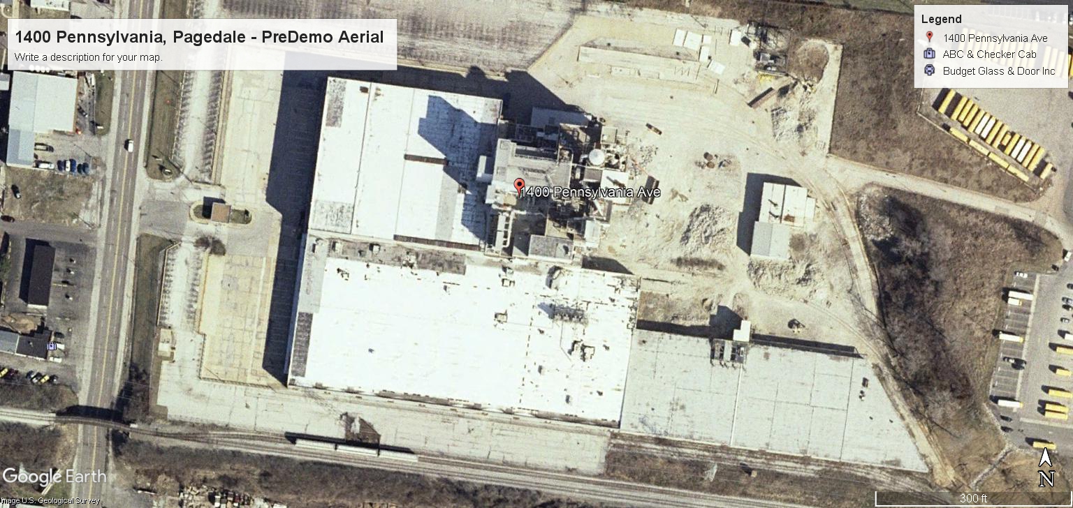 01- PreDemo Aerial Ameren Pagedale Site Clearing – Former Unilever Site at 1400 Pennsylvania Avenue, Pagedale, MO