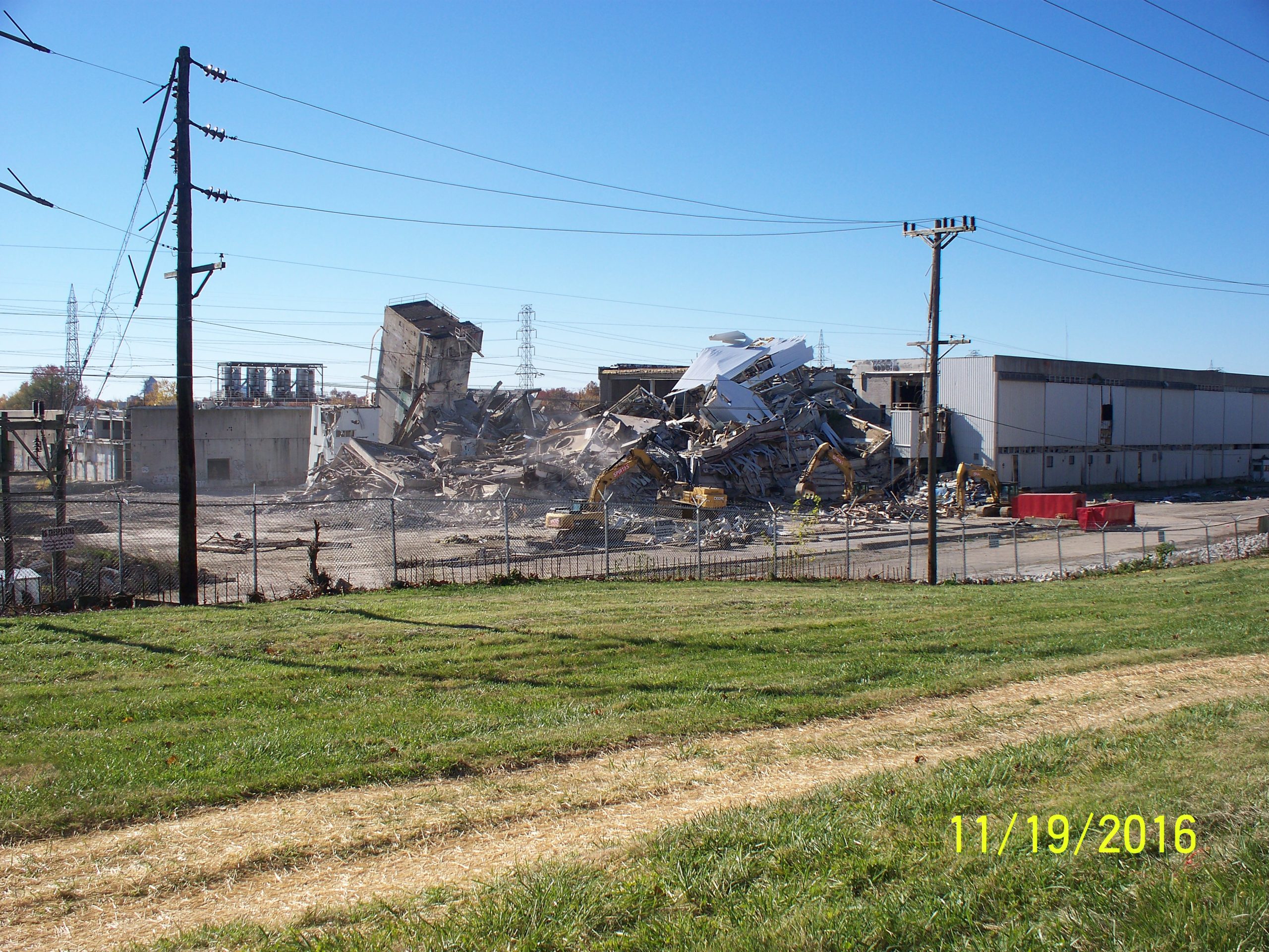 post implode pile Ameren Pagedale Site Clearing – Former Unilever Site at 1400 Pennsylvania Avenue, Pagedale, MO