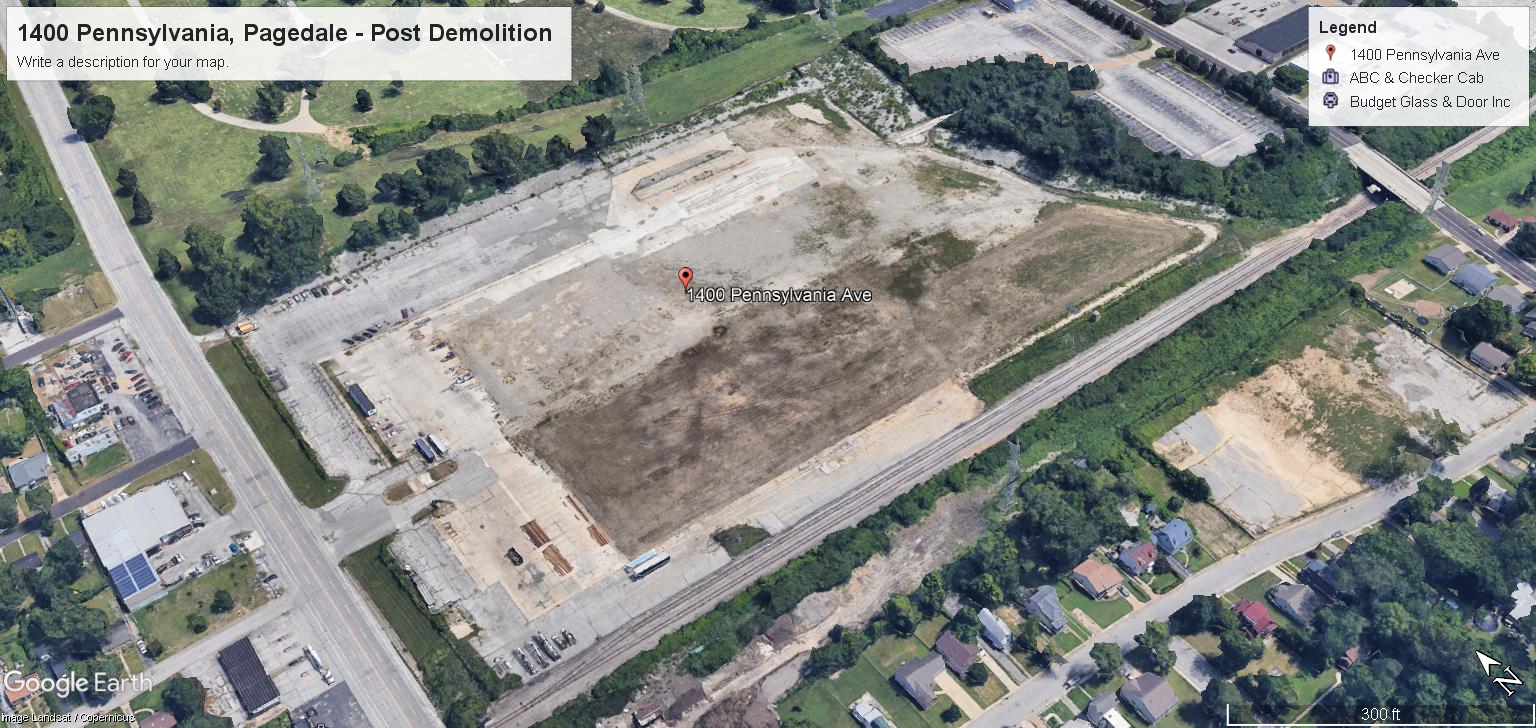 Post Demolition Aerial Ameren Pagedale Site Clearing – Former Unilever Site at 1400 Pennsylvania Avenue, Pagedale, MO