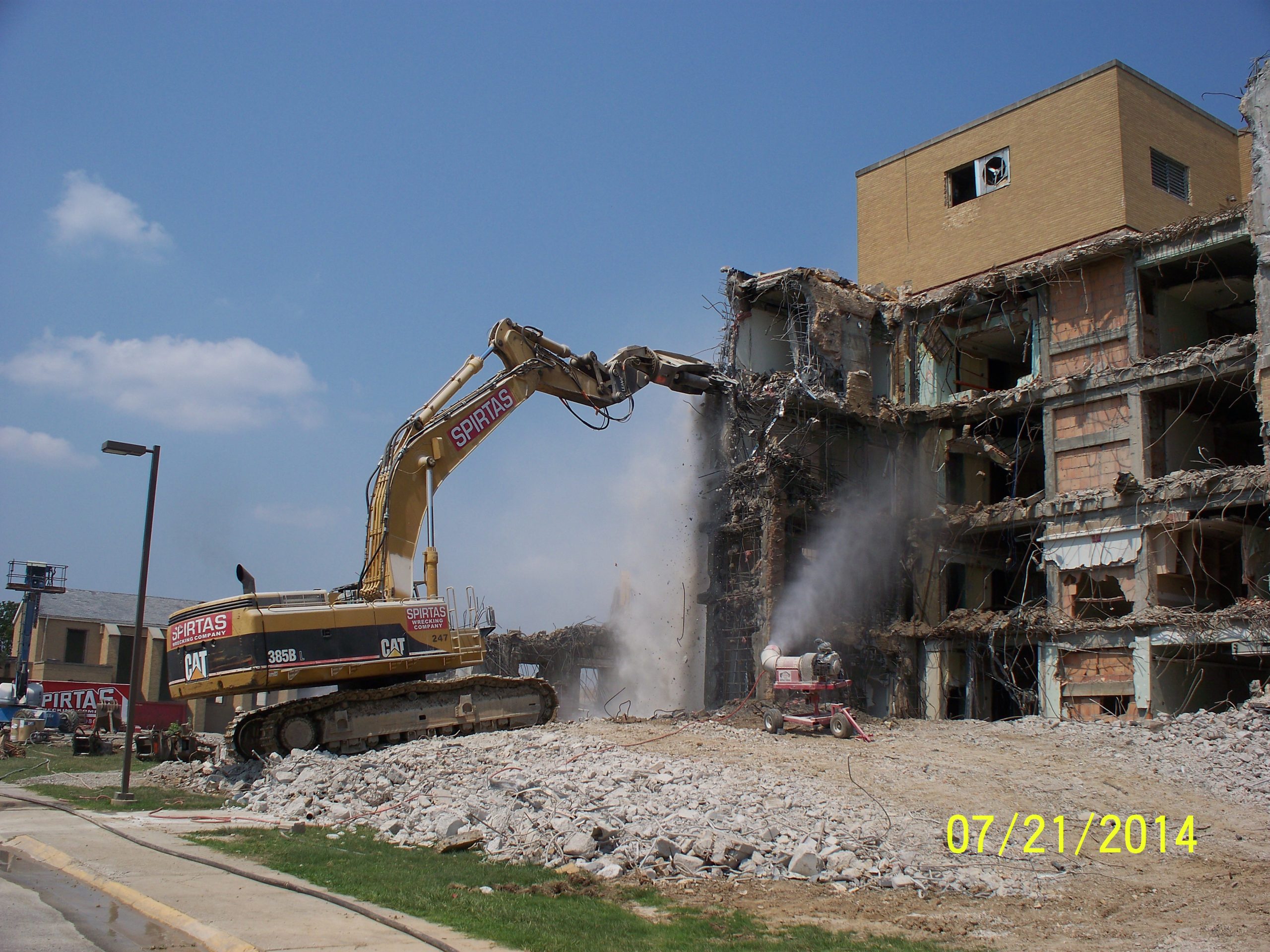 Demolishing old Veterans Administration hospital building