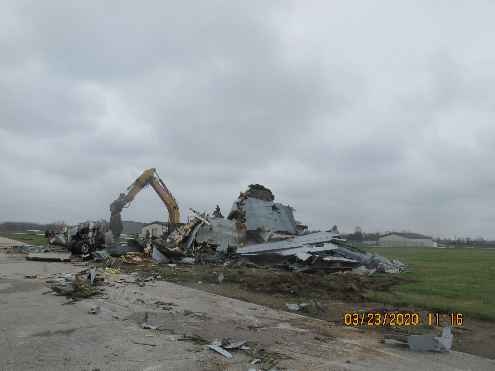 airplane demolition 5 - sorting materials