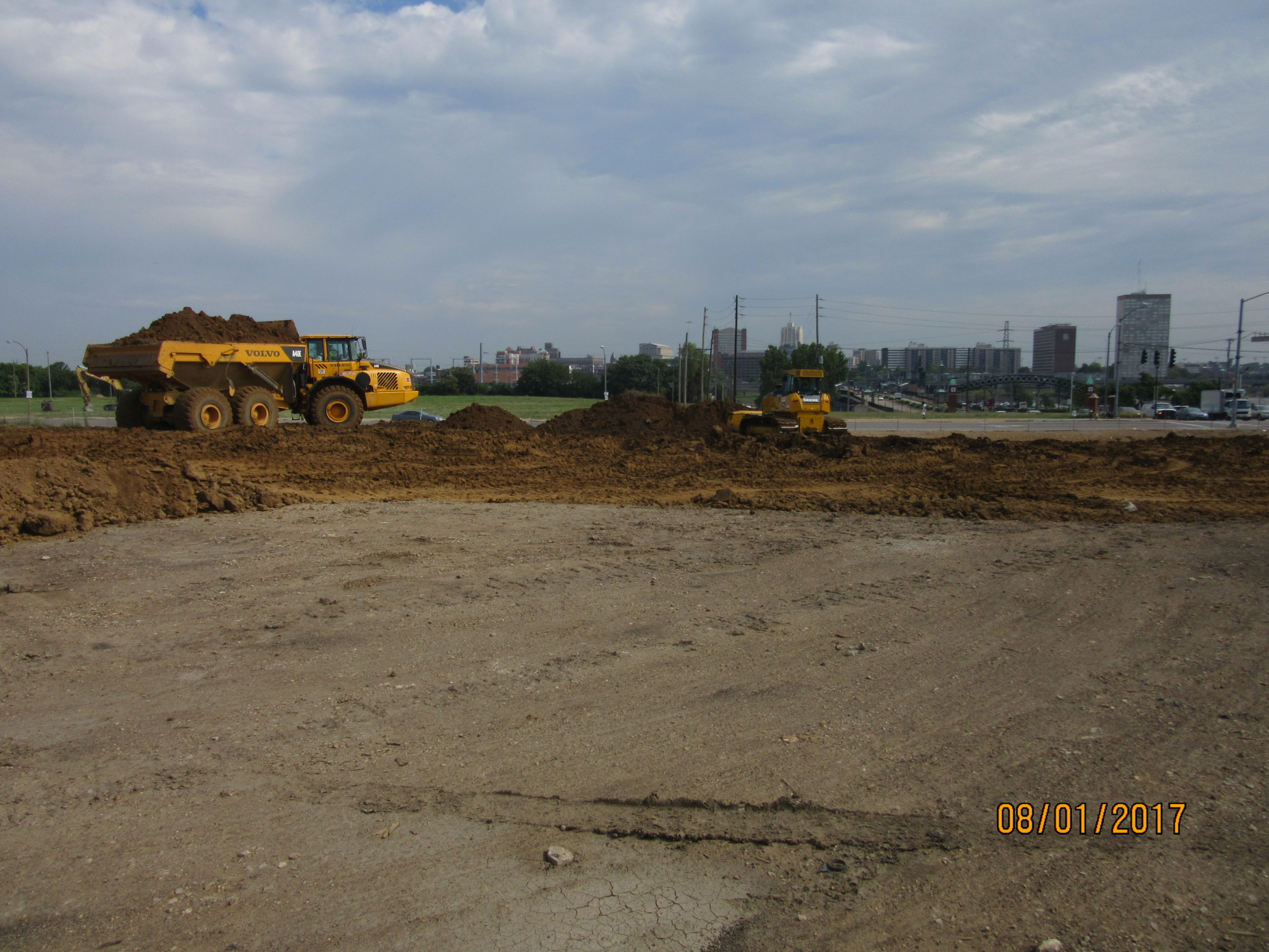 hauling backfill at SLU Medical Campus Renewal Project – Demolition of Former Pevely Dairy & Missouri Belting Buildings